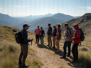 Group of guides planning a route